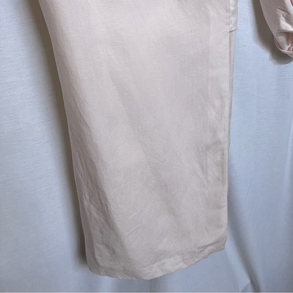 Club Monaco Light Pink Linen Blend Wrap Around Dress.  Size 8 - Picture 5 of 16